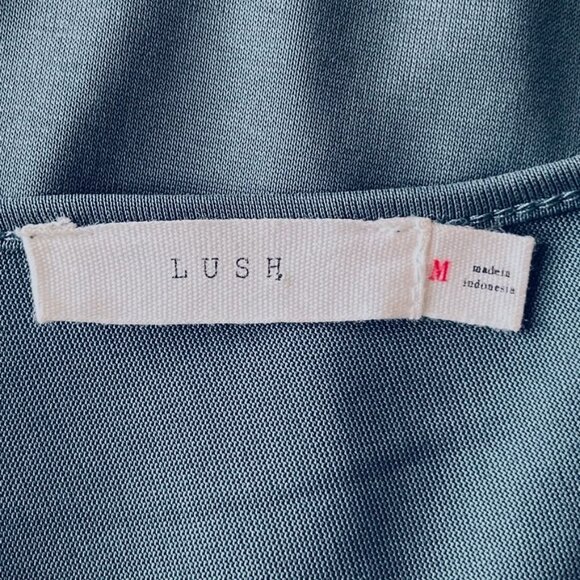 Lush V Neck T Shirt Dress Size M Green Mini Casual Modal Blend Soft Comfy - Picture 6 of 9